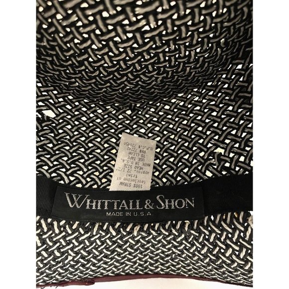 VINTAGE WHITTALL & SHON USA BLUE BOW 100% STRAW HAT CHURCH DERBY WEDDING 72242 main image 8